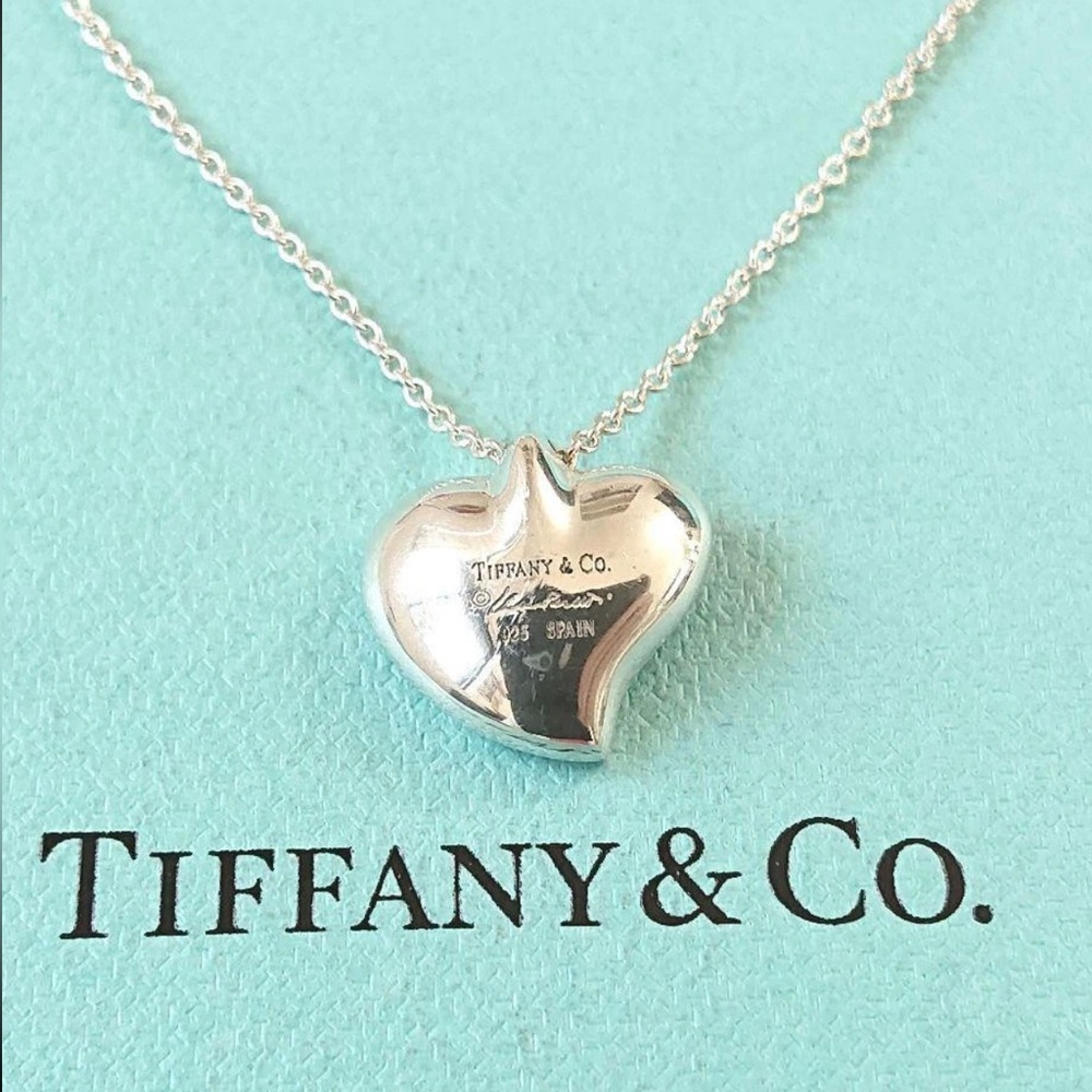 Tiffany & Co. Silver Puffy Heart Elsa Signed Made In Spain .